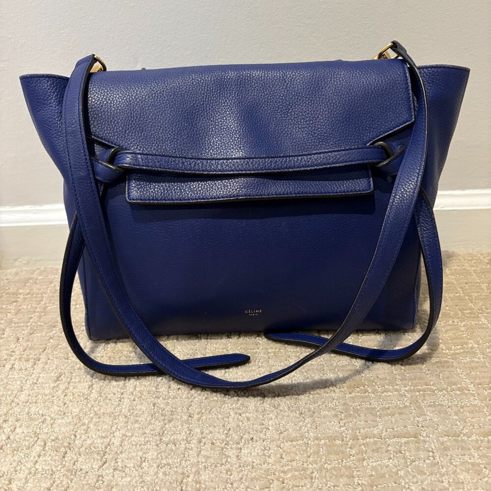 Celine Mini Belt Bag Navy Blue Calfskin